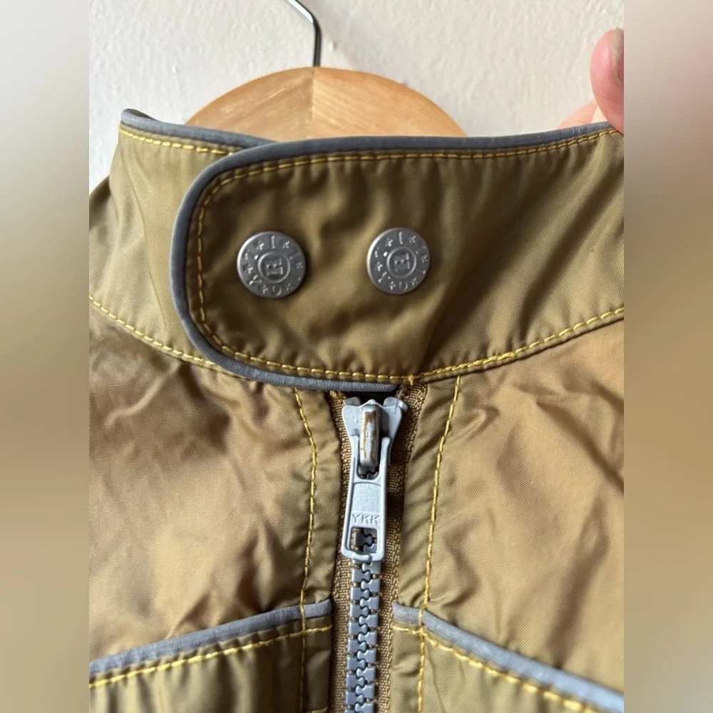 Oilily Kids Jacket Green and Brown Vintage Moto Racing Style Jacket w Patches